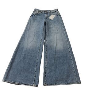 ViaVia Jeans Womens 24 Blue Low rise Baggy Wide Leg Denim Milan Italy Y2K NWT